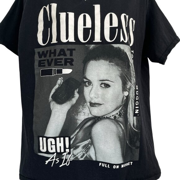 Clueless Graphic T-Shirt Alicia Silverstone Ugh As If Funny Novelty Black Size L - Picture 3 of 10